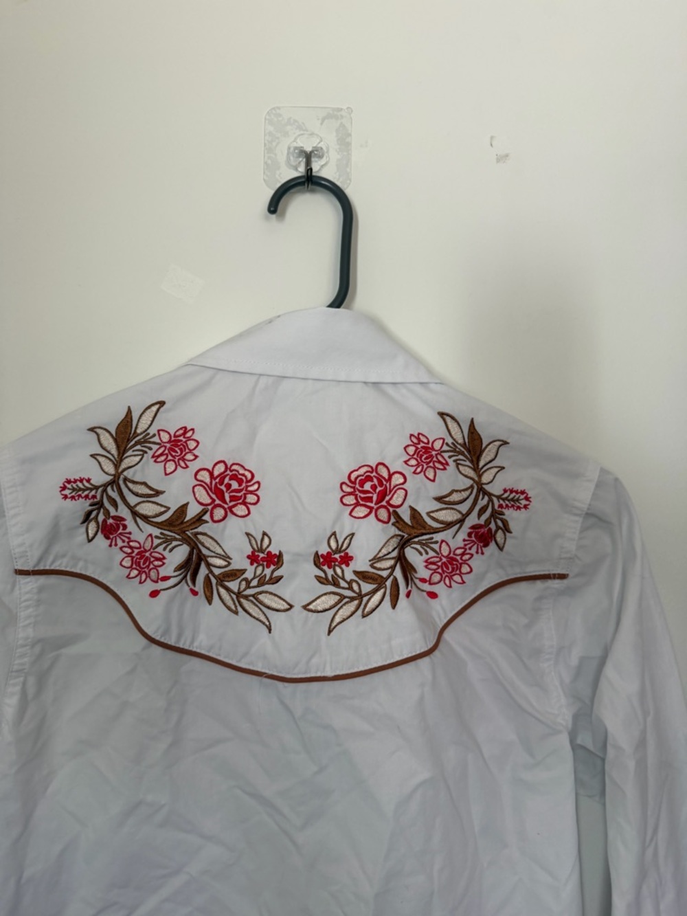 Ace of Diamonds USA Cowgirl Long Sleeve White Button Down Collared Shirt - Picture 8 of 8